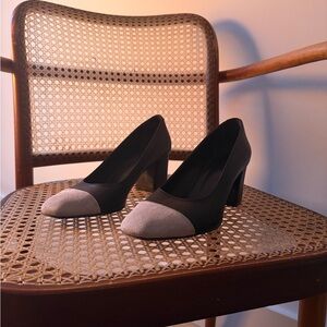 Maryam Nassir Zadeh Black and Cream Heels